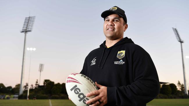 Sunshine Coast Falcons Mal Meninga head coach Cameron Boaza. Picture: Patrick Woods.