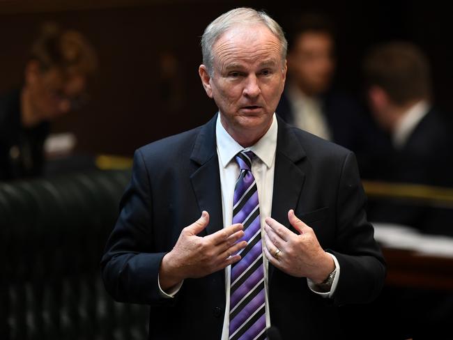 Riverstone MP Kevin Conolly speaks during amendments to the introduction to the Reproductive Healthcare Reform Bill 2019. Picture: AAP