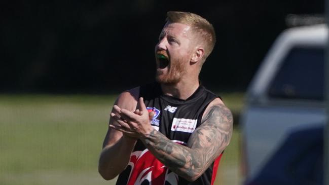 Southern league Division 3 football Anzac Day round: Frankston Dolphins v Black Rock. Dolphins player Peter Mawson. Picture: Valeriu Campan