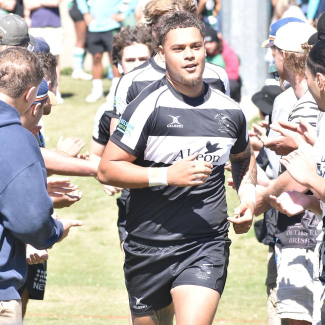 Former Souths forward Saxon Warwick runs out for the Magpies.