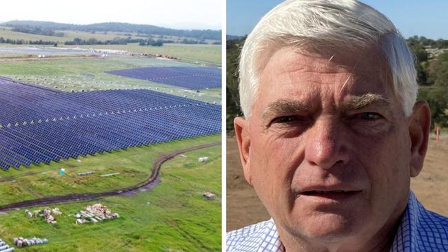 Jim Carruthers (right) has won an unpaid work claim worth more than $300,000 over subcontracting he did while working at the Woolooga Solar Farm outside Gympie. Contractor PCL Constructions was ordered by the QBCC to pay the money to Mr Carruther's company.