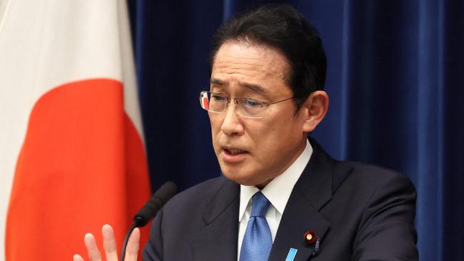 Japan's Prime Minister Fumio Kishida has pledged to reinforce Japan’s defence capabilities. Picture: AFP.