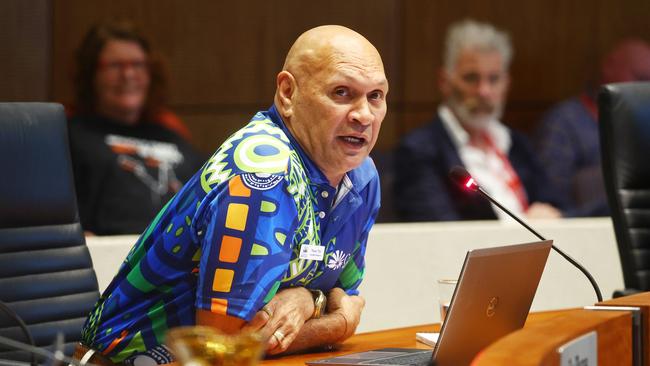 Division 4 councilor Trevor Tim speaks at the Cairns Regional Council ordinary meeting. Picture: Brendan Radke