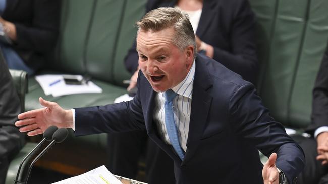 Climate Change and Energy minister Chris Bowen during Question Time at Parliament House in Canberra. Picture: NCA NewsWire / Martin Ollman