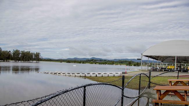The race track at Xtreme Karting in Pimpama in under water due to heavy rain over the past few days. Picture: Jerad Williams