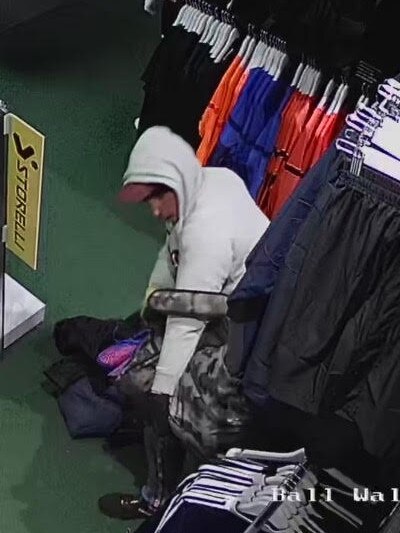 CCTV footage of a thief at Soccer Locker in Findon in July 2022. Picture: Supplied