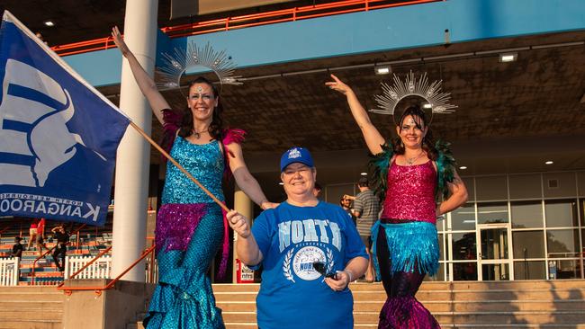 Selina Turner with Fairy Jill at the 2024 AFL match between Gold Coast Suns and North Melbourne at TIO Stadium. Picture: Pema Tamang Pakhrin