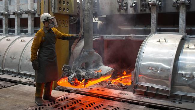 An aluminium smelter is on high alert. Generic image.Picture: Andrey Rudakov/Bloomberg.