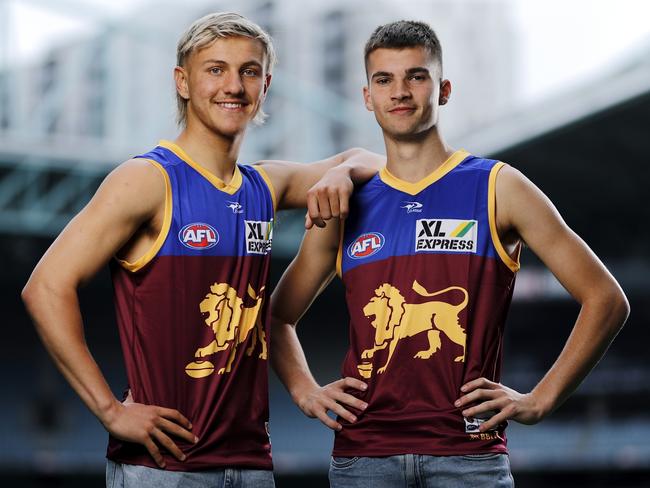 Lions draft picks Kai Lohmann and Darcy Wilmot have impressed Fagan. Picture: AFL Photos/Getty Images