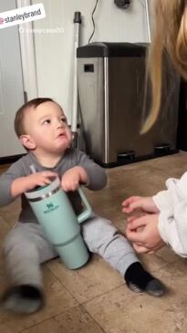 Toddler throws tantrum over Stanley cup