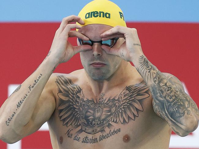 MELBOURNE, AUSTRALIA - DECEMBER 15: Kyle Chalmers of Australia looks on in the Men's 100m Freestyle Final on day three of the 2022 FINA World Short Course Swimming Championships at Melbourne Sports and Aquatic Centre on December 15, 2022 in Melbourne, Australia. (Photo by Daniel Pockett/Getty Images)