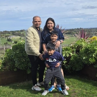 Tanisha and Sunil Gupta with children, Avik and Kiaan. Picture: Supplied