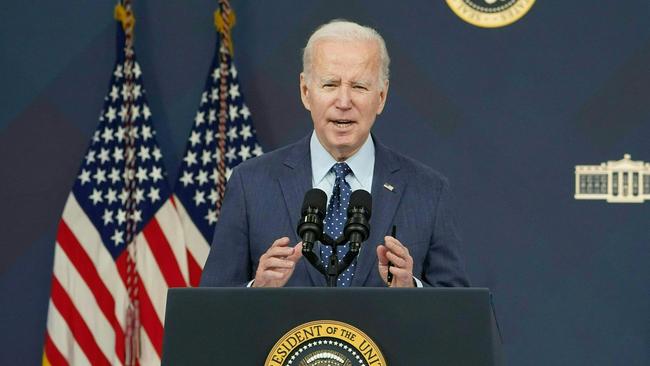 US President Joe Biden speaks about the administration's response to recent aerial objects at the White House House in Washington.