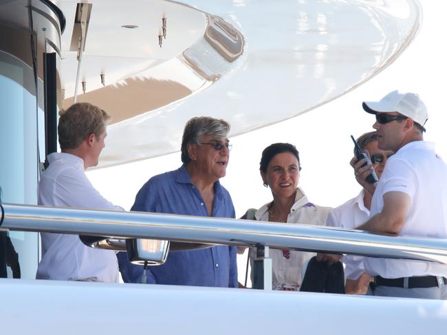 A hive of activity took place on James Packer’s new yacht. Picture: Ella Pellegrini