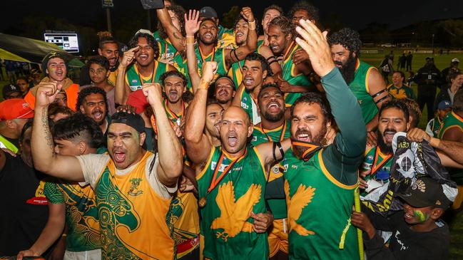 Pioneer pulled off a thrilling win over Souths in the 2022 CAFL grand final. Picture: Charlie Lowson / AFLNT Media