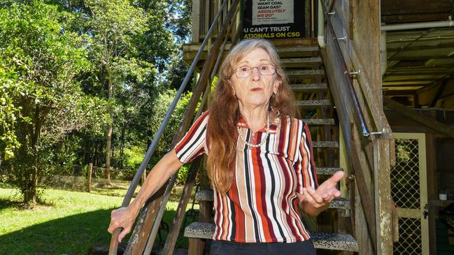 Janelle Saffin at her flood damaged home after the 2022 floods. Picture: The Northern Star/Cath Piltz