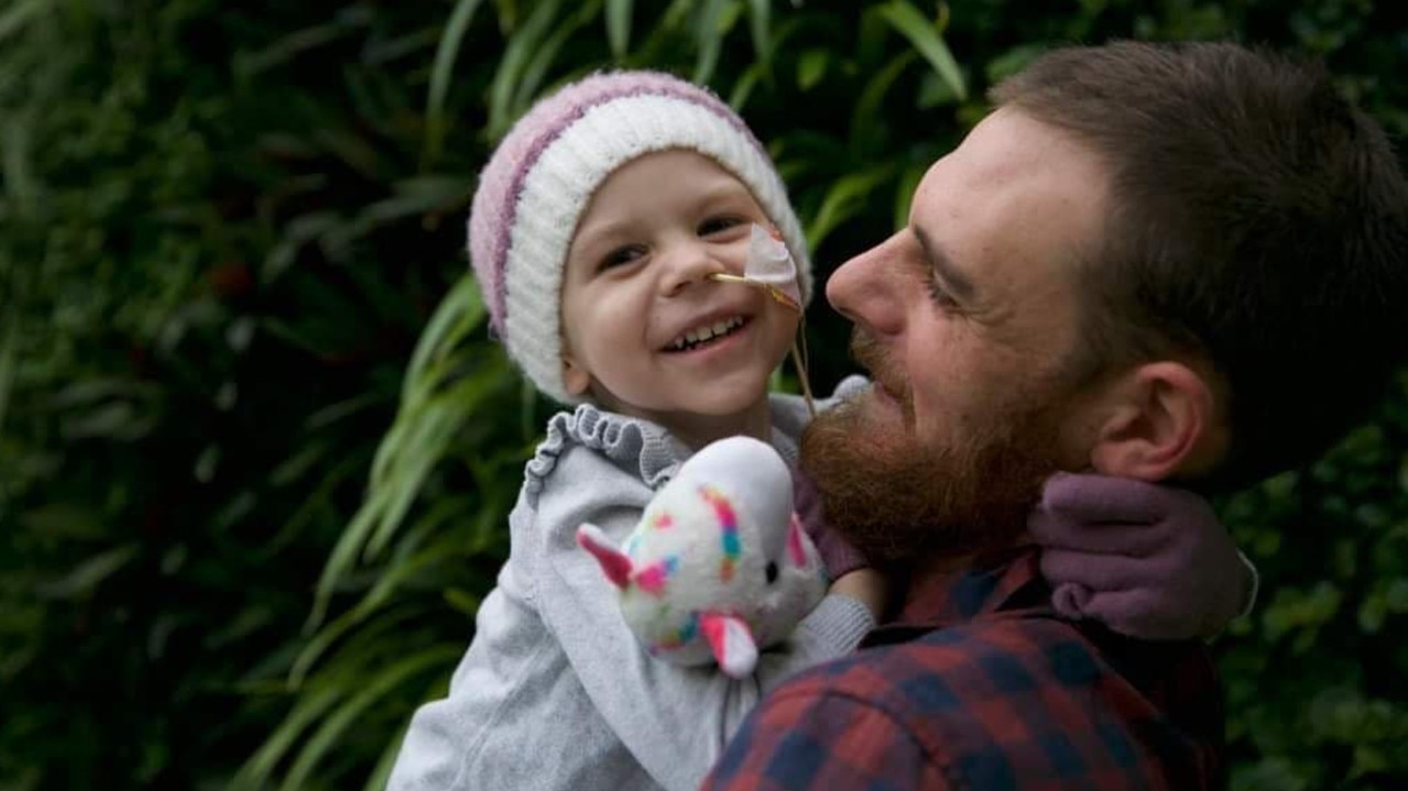 Jamie Lewis with his daughter Emerara, who passed away last Tuesday. Picture: Supplied