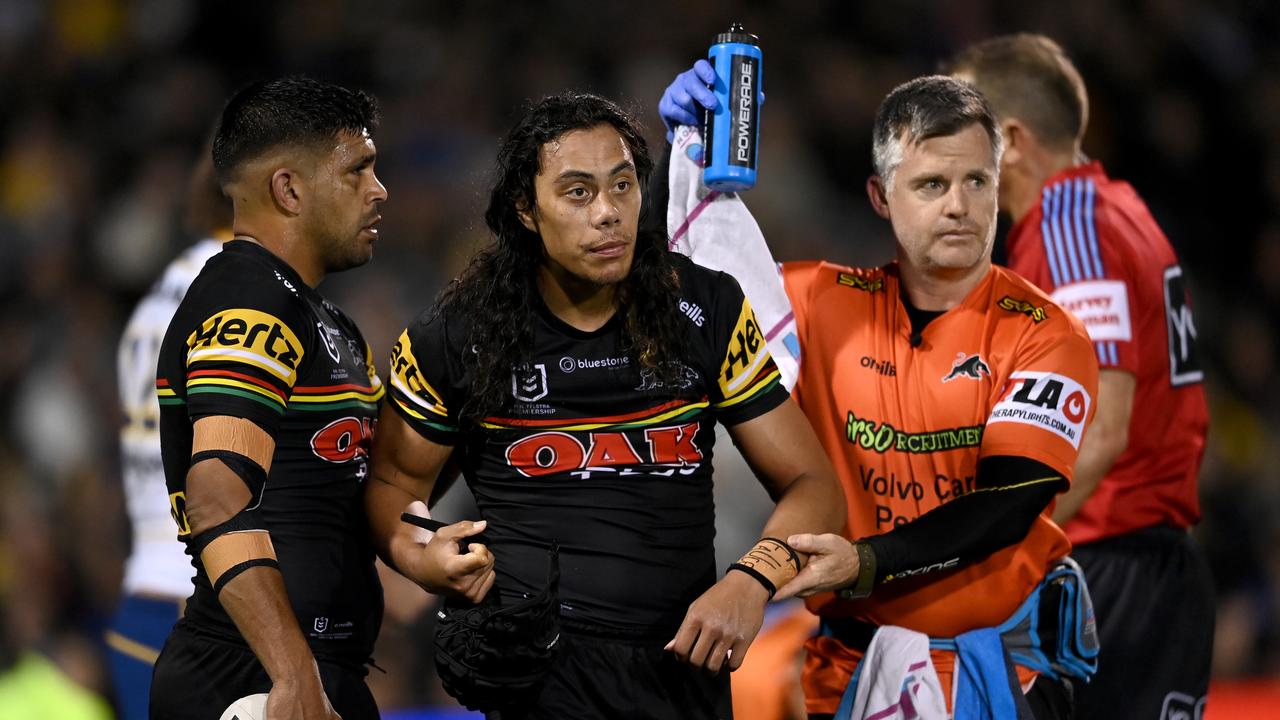 Jarome Luai hurt his shoulder against Parramatta.