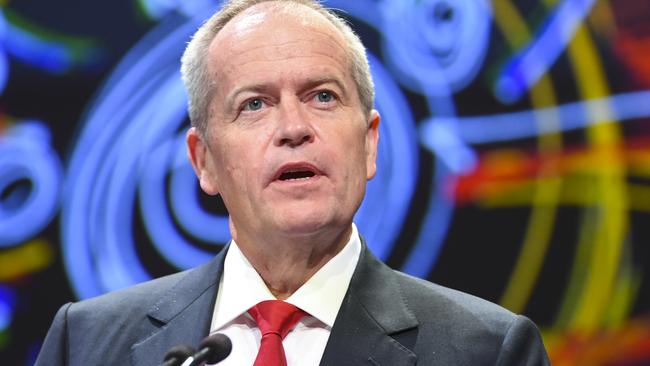 Bill Shorten speaks during the introduction of the Reconciliation Action Plan on day two of the Labor Party National Conference. Picture: AAP.