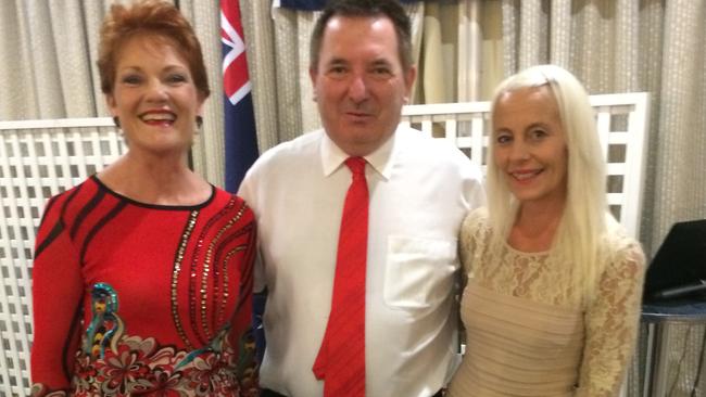 Kim Vuga (right) with fellow right wing politician Pauline Hanson and Marcus Cornish at the Protect Penrith Action Group's fundraiser in 2015.