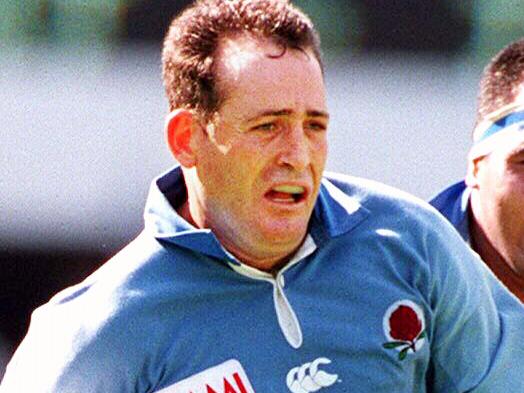 David Campese (ball) & Willie Ofahengaue during Super 12 RU match New South Wales (NSW) v ACT at SFS.  Rugby Union A/CT