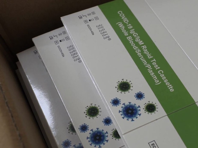 Imported COVID-19 test kits intercepted by Australian Border Force. The kits have not been approved by the Therapeutic Goods Administration. Picture: ABF