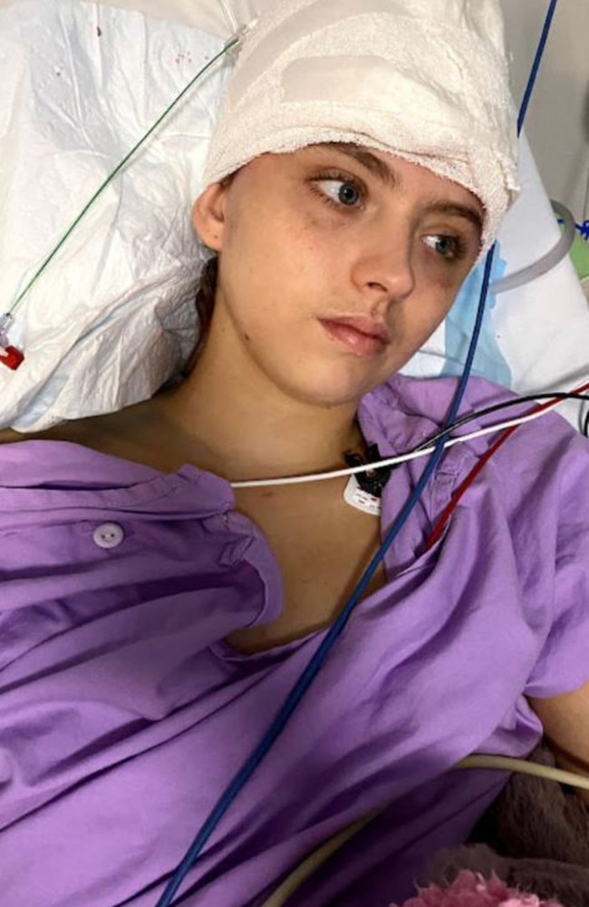 Alexa Leary in hospital.