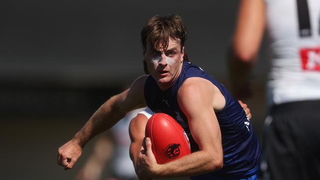 George Wardlaw in action against Collingwood. Picture: Daniel Pockett/Getty Images