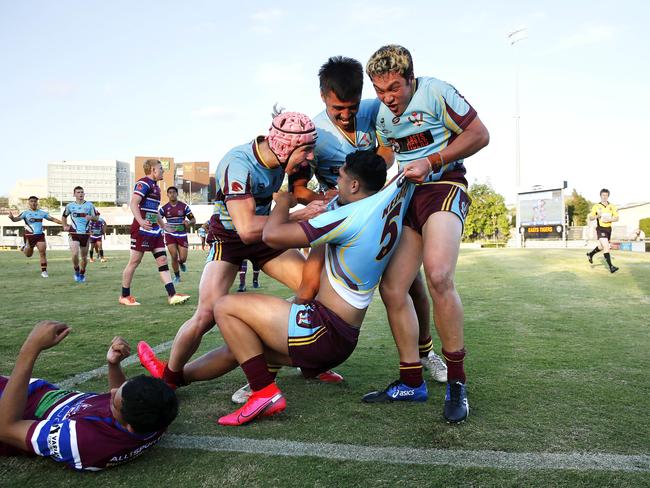 Trey Peni of Keebra Park in action during Wavell State High v Keebra Park State High in the senior grade Langer Cup Semi Finals at Langlands Park, Brisbane 2nd of September 2020. (Image/Josh Woning)