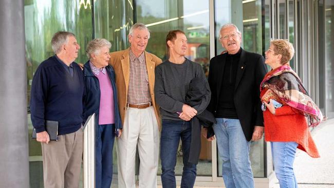 CALLING FOR TRANSPARENCY: Supporters outside Coffs Harbour court on Monday. Picture: TREVOR VEALE