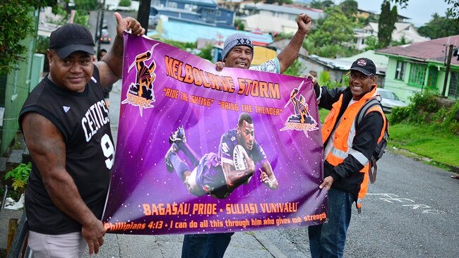 The uncles of Vunivalu Oliver Garnett, Levani Vaganalau and Serupepeli Seruvatu showing their support in Toorak, Suva. Picture: Jovesa Naisua