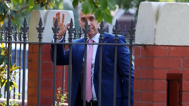 NAB chief executive Andrew Thorburn arrives at his Melbourne home yesterday. Picture: Aaron Francis