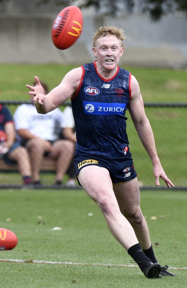 Clayton Oliver at Melbourne pre-season training. Picture: Andrew Henshaw