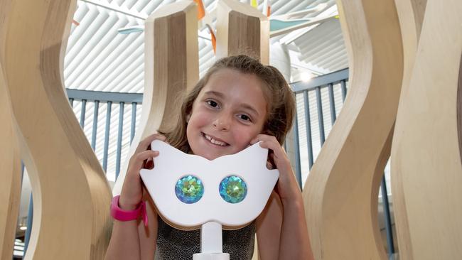 Sophie Seargeant, 8, enjoys play equipment at The Loft at Forest Hill Chase shopping centre. Picture: Andy Brownbill