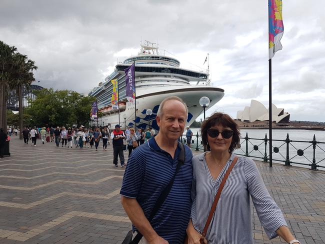 Coronavirus patients Paul Faraguna and his wife Robyn. The pair fell ill on the Ruby Princess and Mr Faraguna was the first patient admitted to the Royal Adelaide Hospital's intensive care unit.