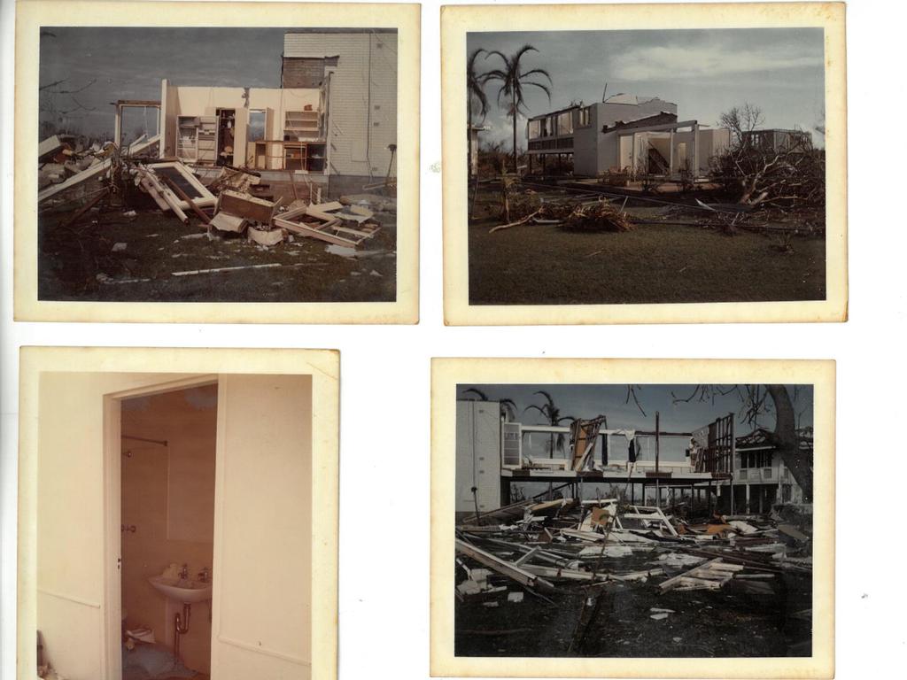 Paul and Nanette Boyce's house was all but destroyed during Cyclone Tracy, while the bathroom they hunkered down in was not as badly damaged. Picture: Supplied