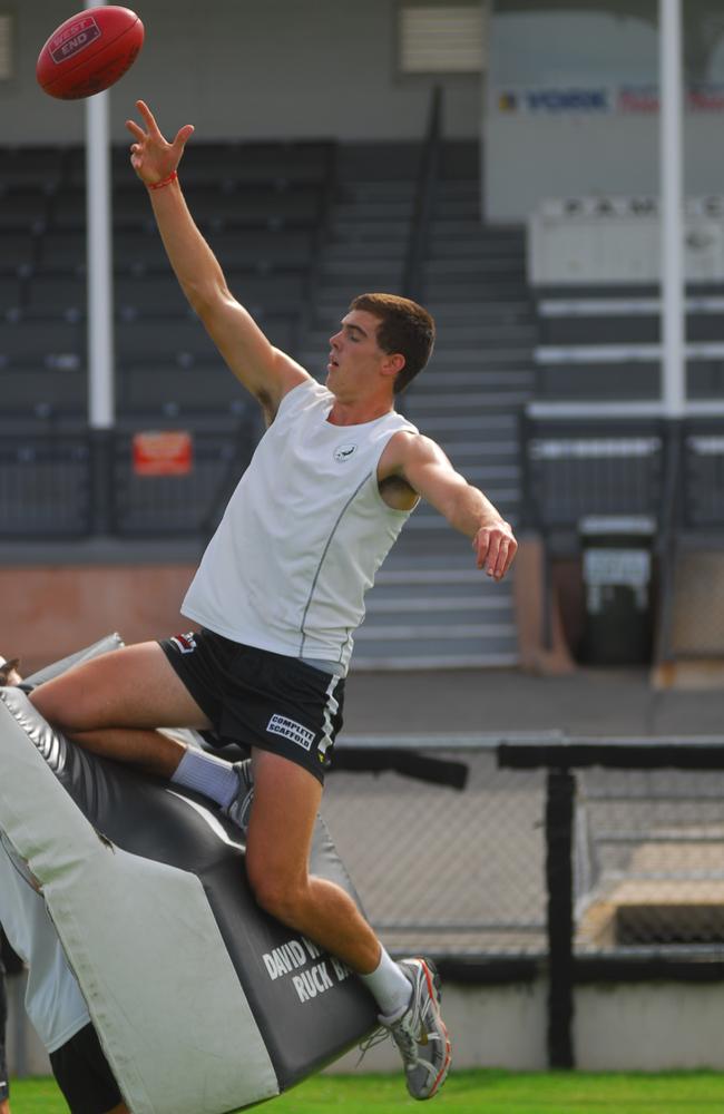 Scott Lycett at a Magpies training session in 2010.