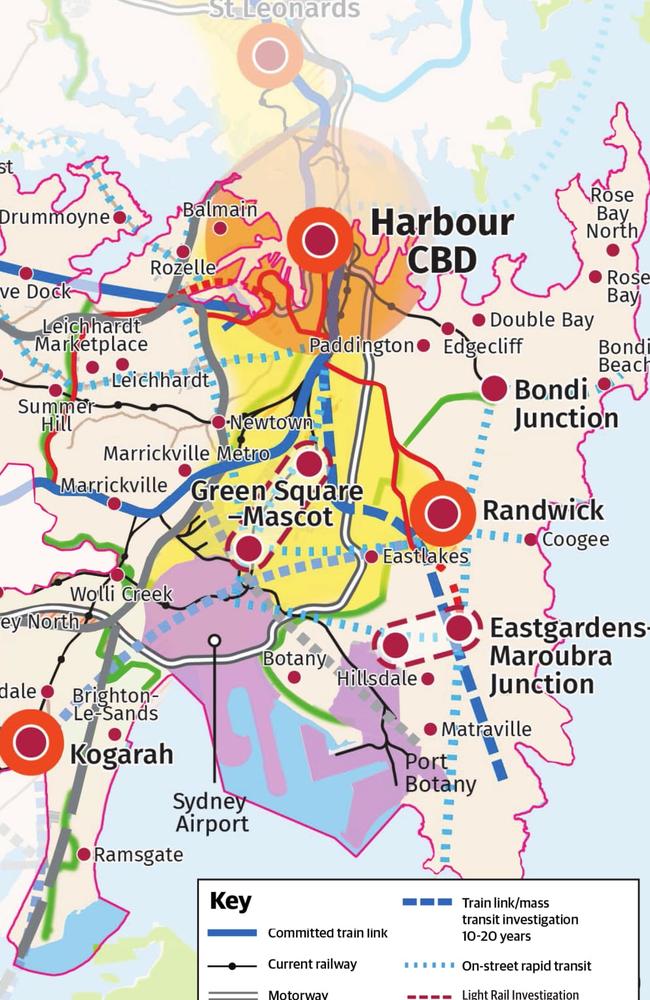 The proposed transport network in the southeast.