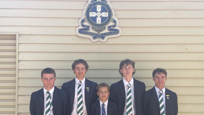 St Patrick's boys Division 1 crew: Lachie Belleville, Henry Reinehr, Charlie Geddes, Oscar Farrington, James Clark. Picture: Shane Jones.