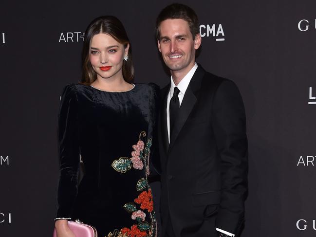 Kerr and husband Evan Spiegel. (Photo by Chris Delmas / AFP)