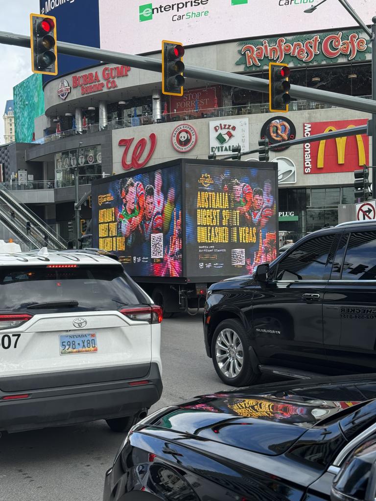 The NRL was advertising in Vegas on the day of the Super Bowl.