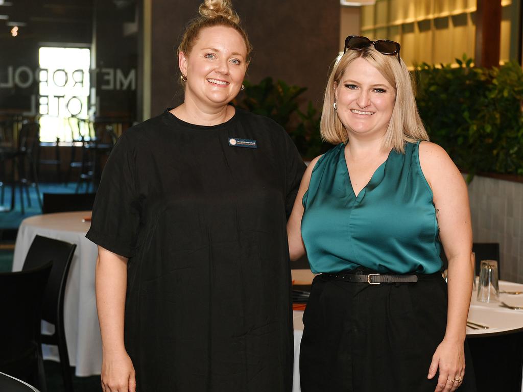 Jacqui Gage and Rachel Weller at the Townsville Business Women's Circle's function. Picture: Shae Beplate.