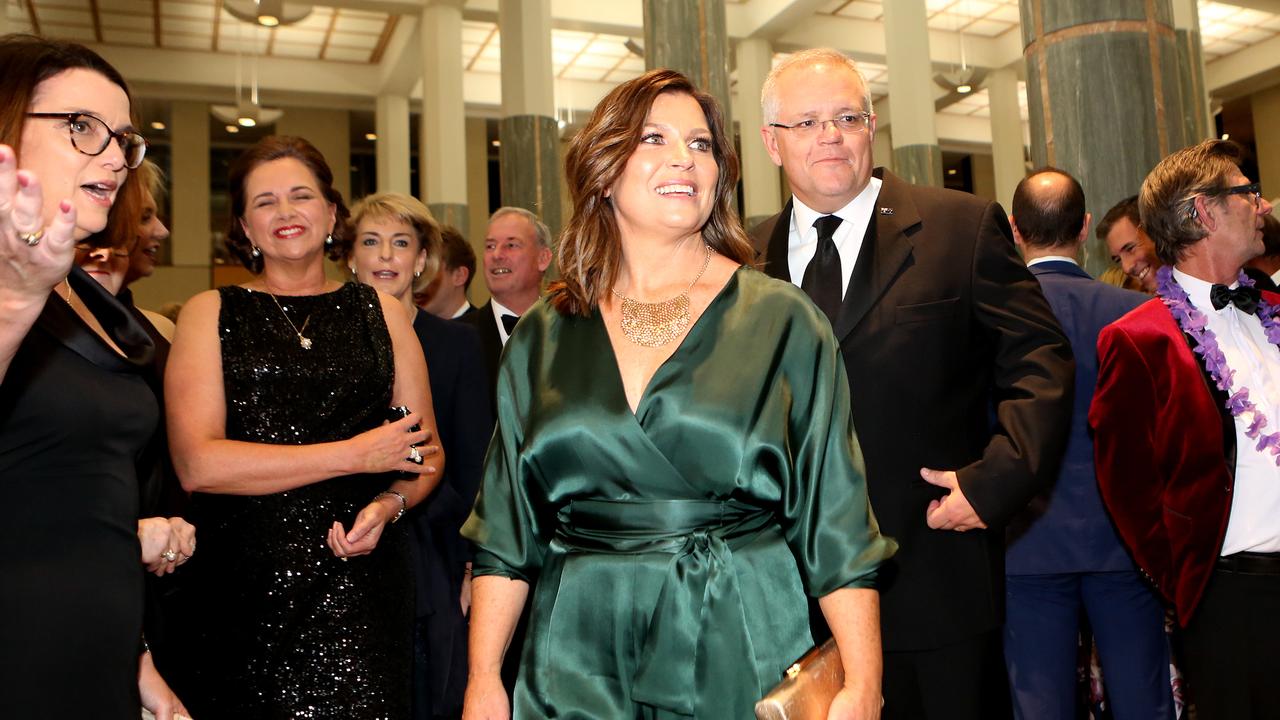 Scott Morrison arrives with wife Jenny Morrison. Picture: Nikki Short