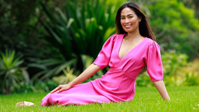 Christine Balaguer, at home, in Dural. She has just been selected as a Miss Universe Australia NSW State finalist. Picture: Justin Lloyd.