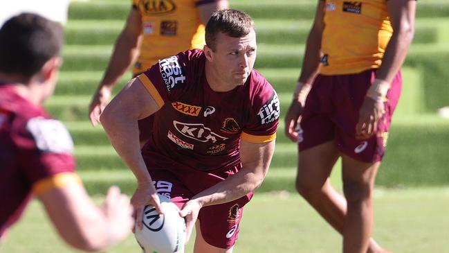 Jake Turpin was also injured in Brisbane’s thumping win. Picture: Liam Kidston