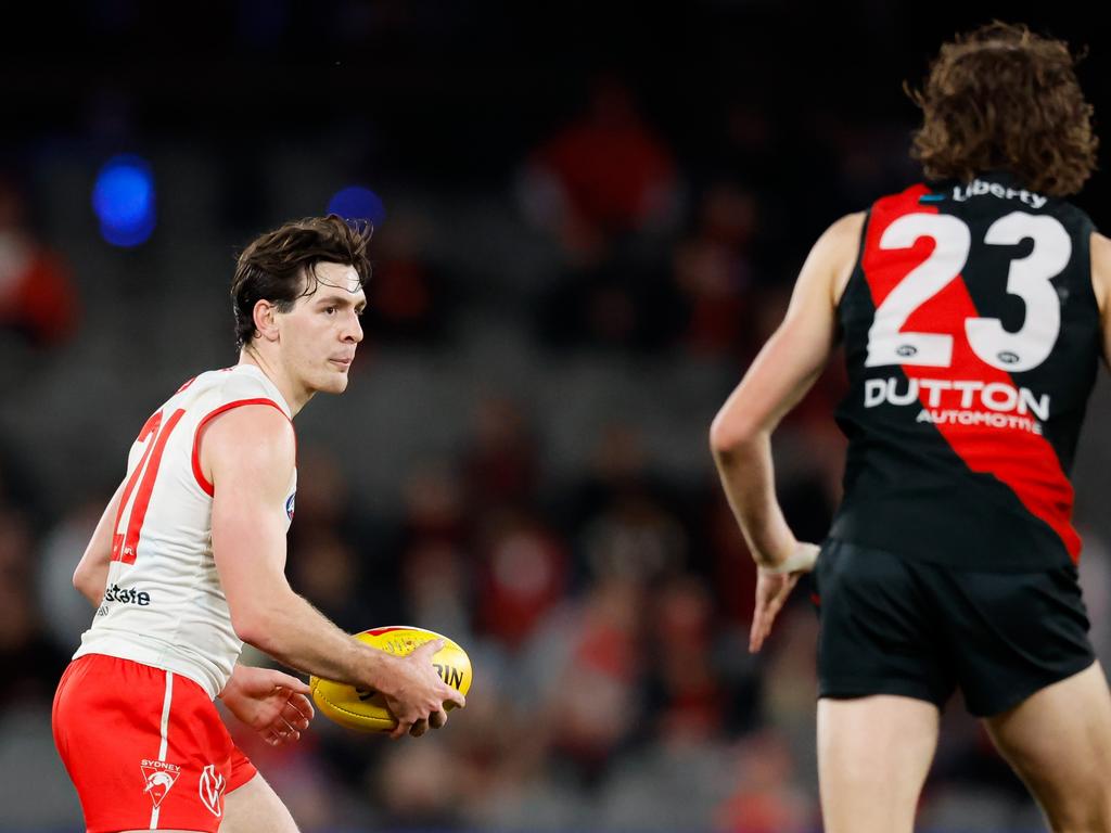 Errol Gulden had a big say against the Bombers. Picture: Dylan Burns/AFL Photos via Getty Images