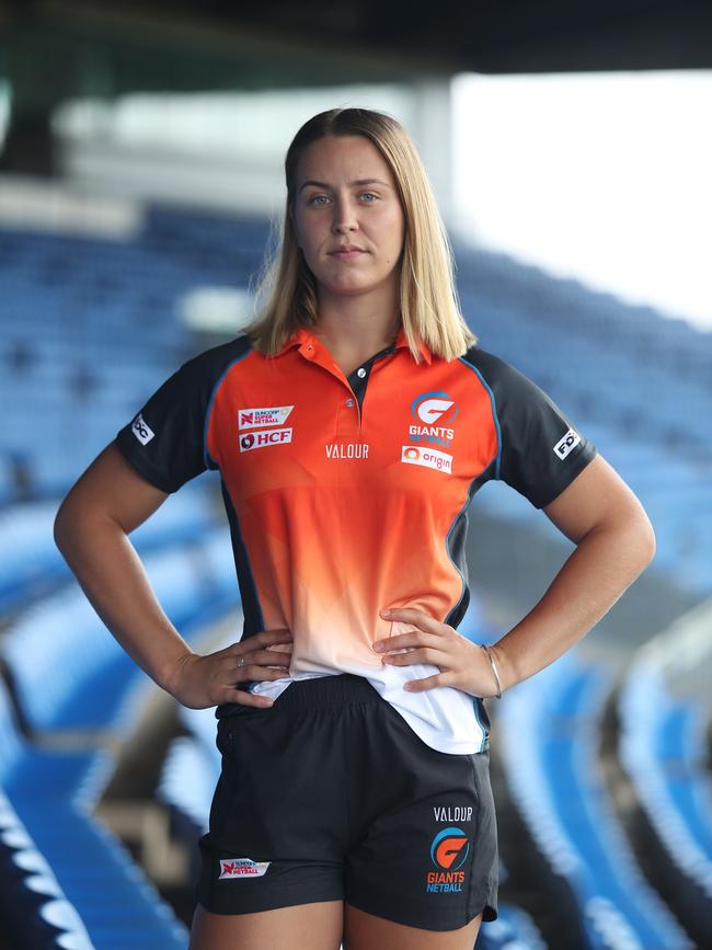 GWS Giant netball player Jamie-Lee Price at Belmore Oval, Sydney. Picture: Brett Costello