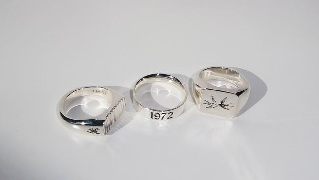 Connor Rozee’s new men’s collection with Class A Jewellers. Picture: Supplied