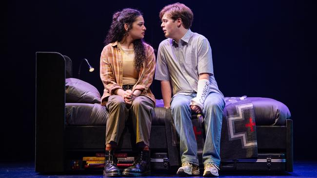 Georgia Laga'aia and Beau Woodbridge in Sydney Theatre Company and Michael Cassel Group's Dear Evan Hansen, 2024. Photo: Daniel Boud