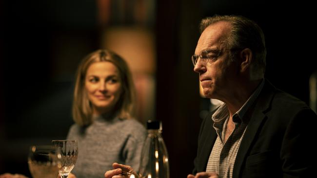 Bojana Novakovic and Hugo Weaving in Love Me. Picture: Sarah Enticknap